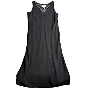 Jones Wear formal dress Sz 16 EUCBlack embroidery on black crepe lined